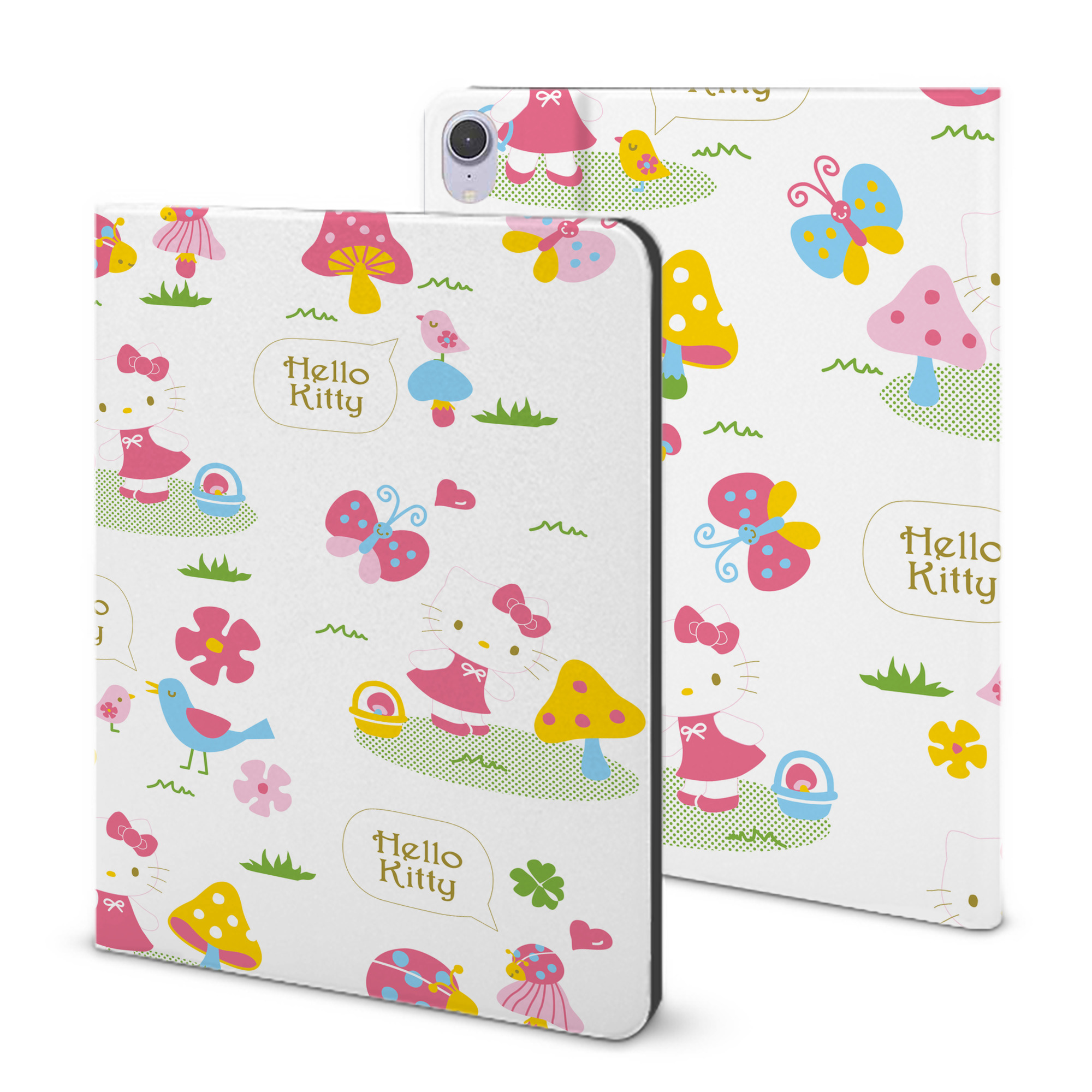 （画像用） Hello Kitty ハローキティ IPad ケース ブック型 PUレザー TPU 耐衝撃 軽量 薄型 ペン収納なし 全面保護 IPad 各モデル対応